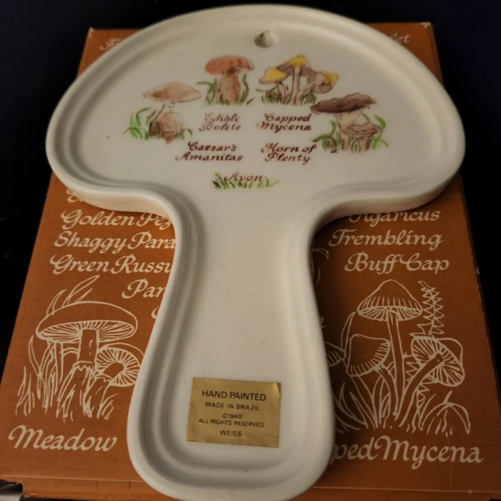 Avon Country Kitchen Ceramic Mushroom Trivet NIB Farmhouse